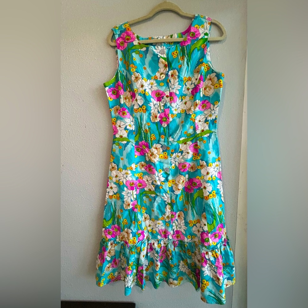 MINT Vintage 70s Dash-About Floral Sleeveless LONG Dress